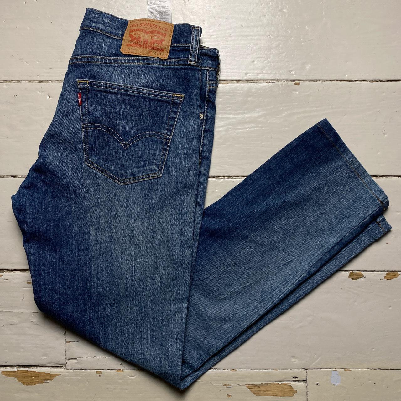 Levis 511 Navy Slim Stonewash Jeans