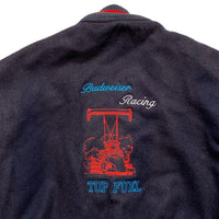 Budweiser Vintage Racing Drag Race Varsity Bomber Jacket (S)
