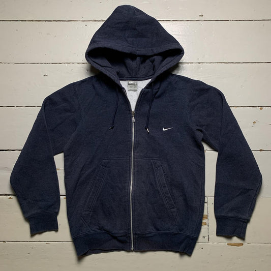 Nike Swoosh Vintage Navy and White Hoodie