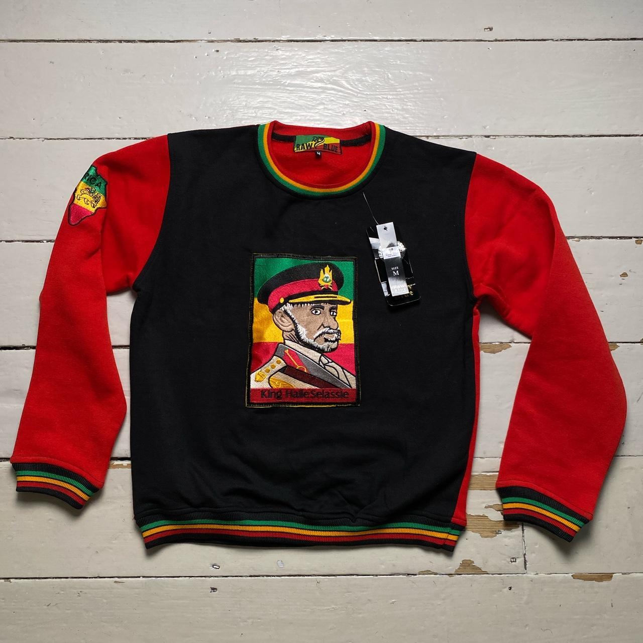 Raw Blue King Halle Selassie Black and Red Rasta Jumper