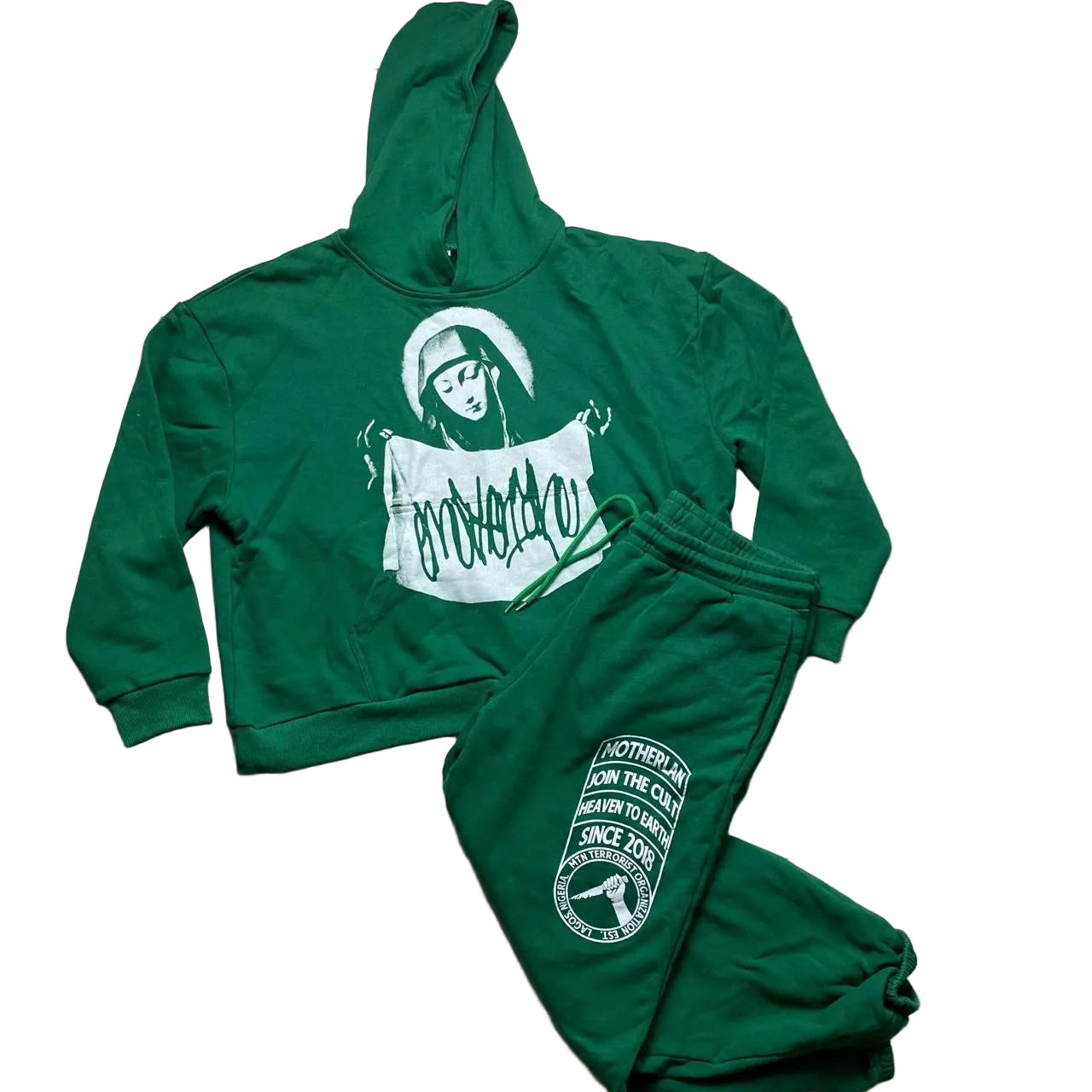 Motherlan Green and White St Veronica Full Tracksuit (L)