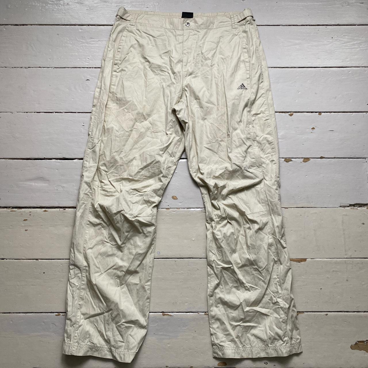 Adidas Baggy Cargo Parachute Combat Trousers Cream White