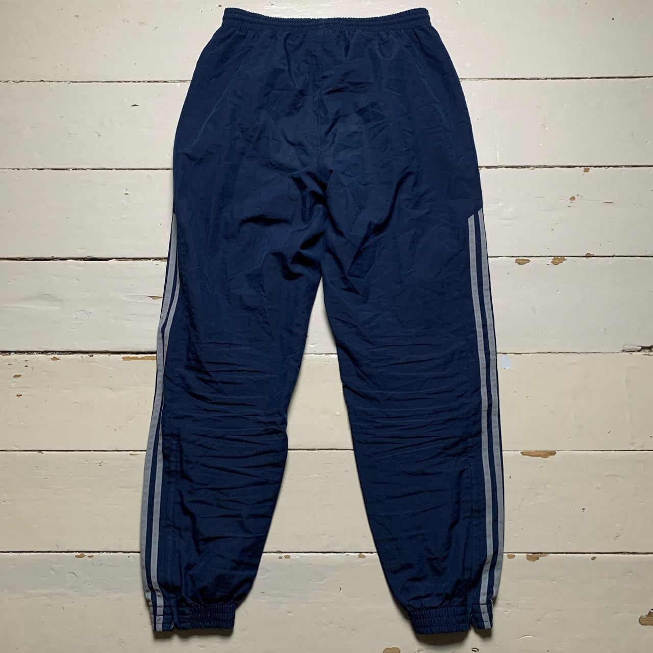 Adidas Baggy Shell Bottoms Navy and Grey Stripes