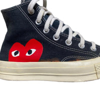 Comme Des Garcons Play Converse High Black and Cream (UK 5)