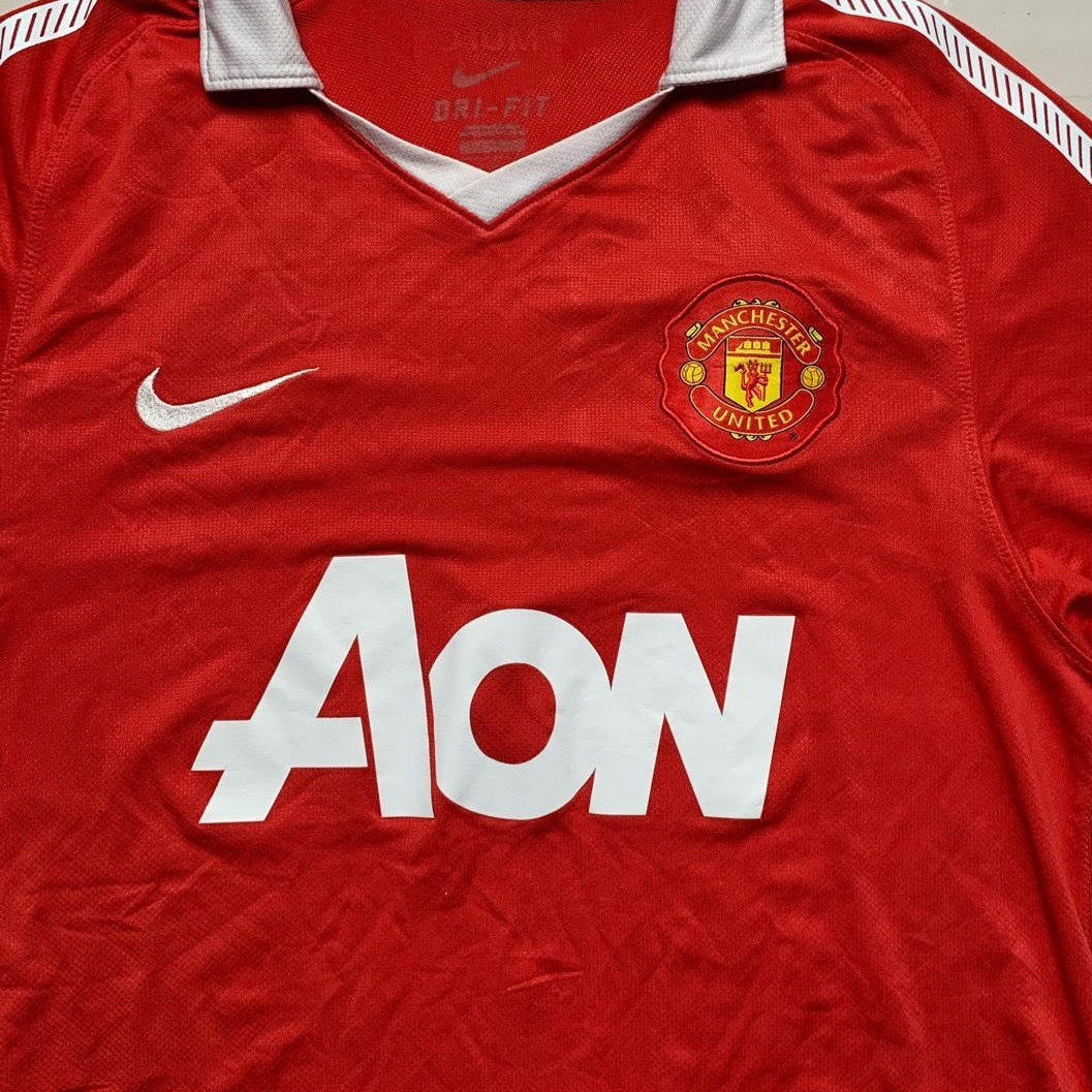 Nike Manchester United Red and White Football Jersey (M)