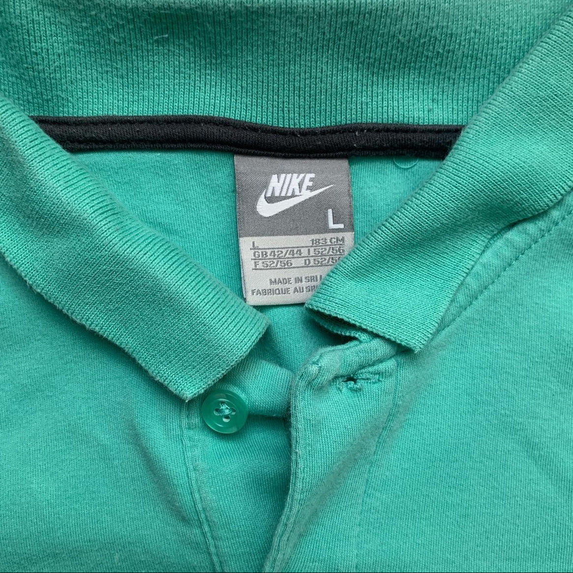 Nike Swoosh Vintage Polo Green and Black (L)