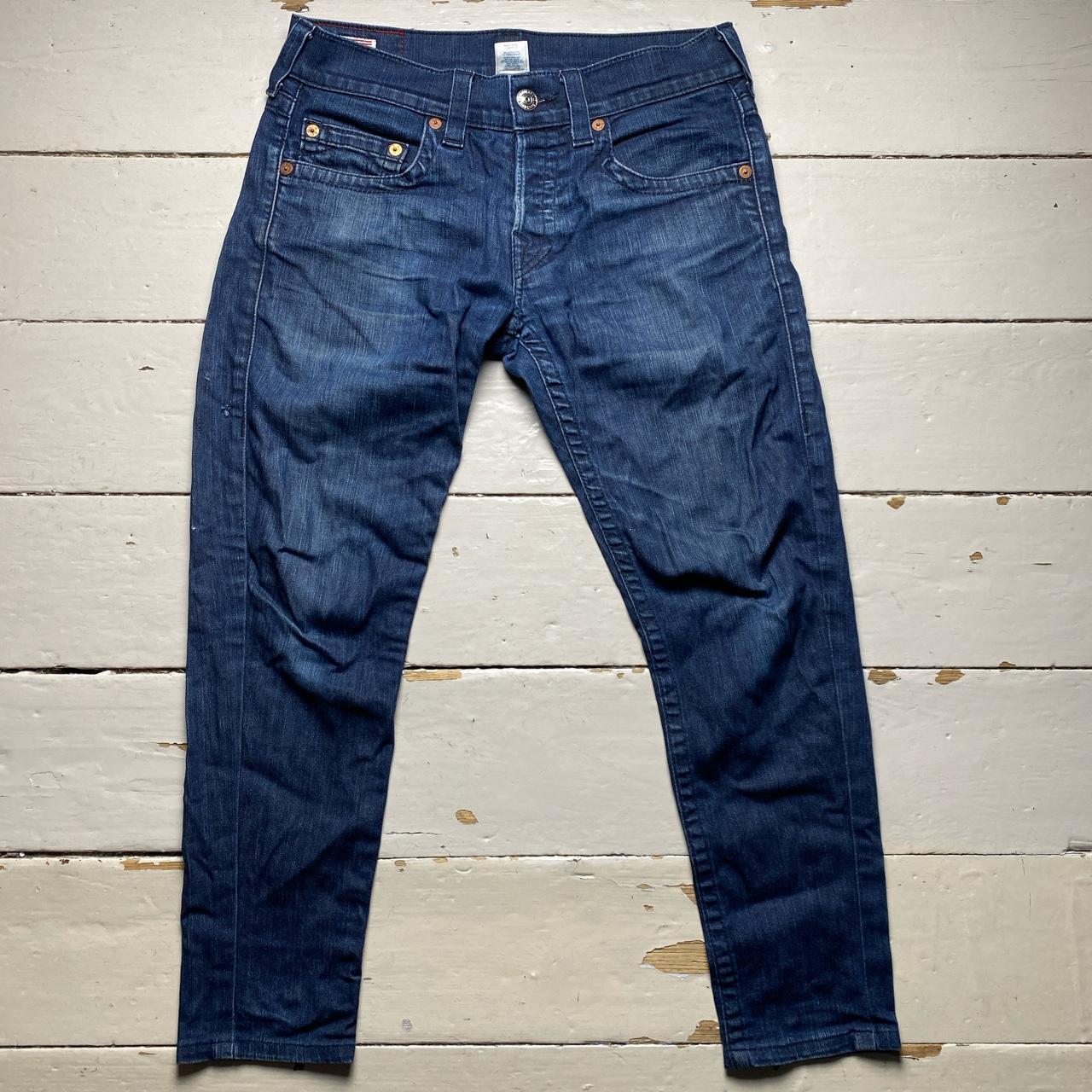 True Religion Rocco Navy Stitch Slim Jeans