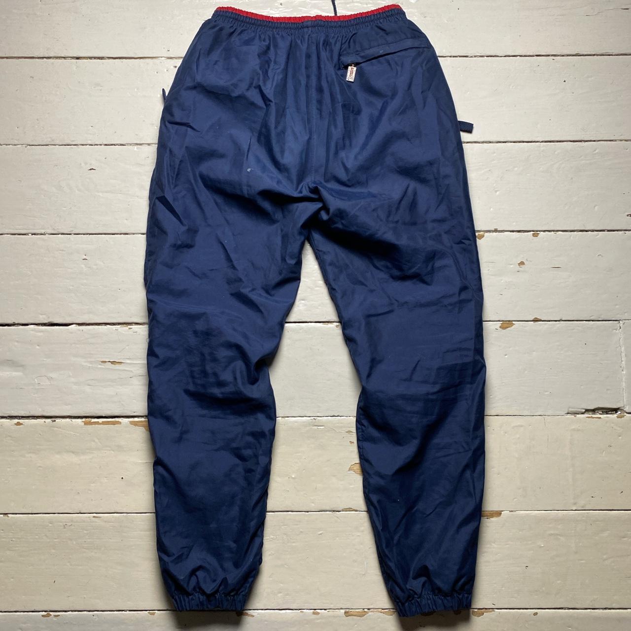 Reebok Vintage Navy and Red Shell Baggy Track Pant Bottoms