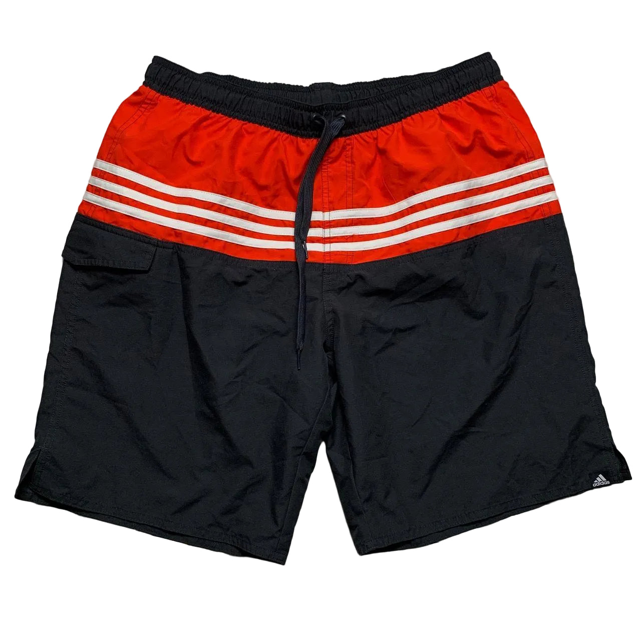 Adidas Grey Orange and White Shell Track Pant Shorts (L)