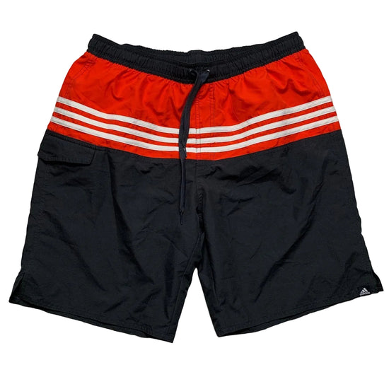 Adidas Grey Orange and White Shell Track Pant Shorts (L)