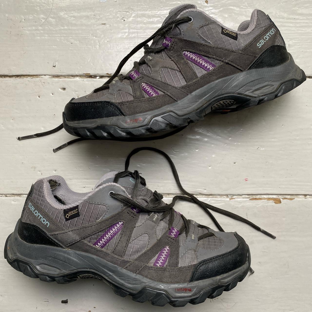 Salomon Goretex Grey and Purple Trainers