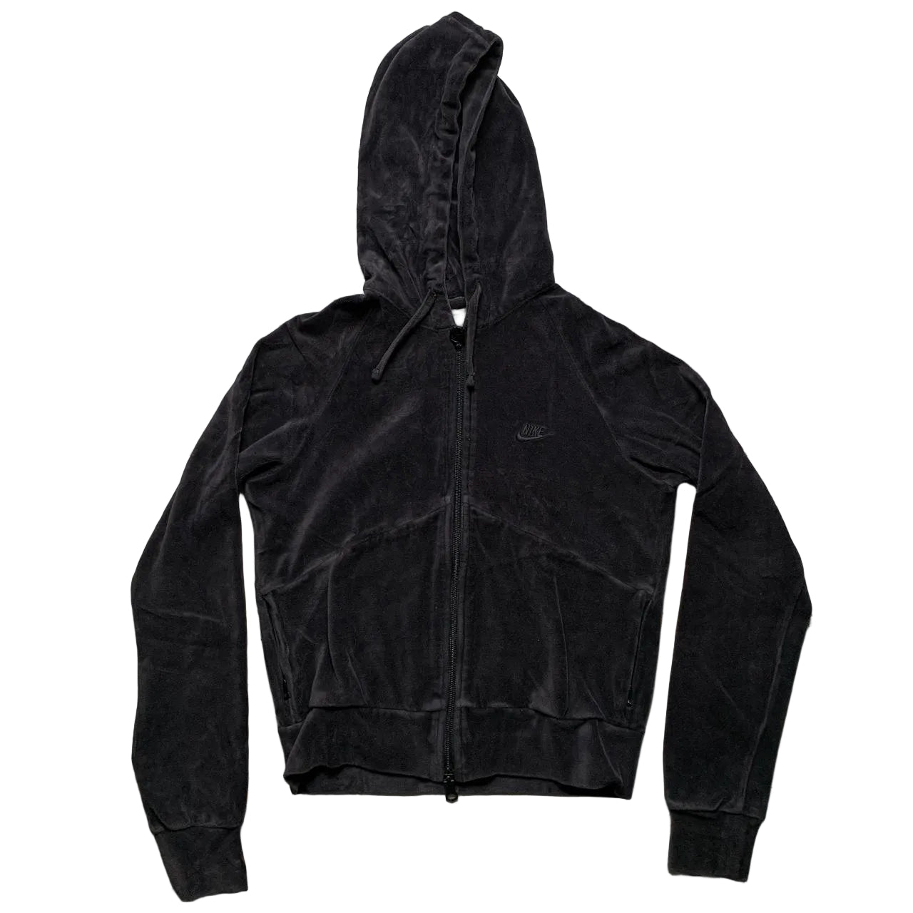 Nike Velour Black Hoodie (XS)