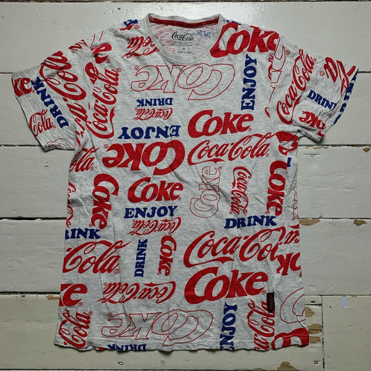 Coca Cola Grey Red and Blue T Shirt