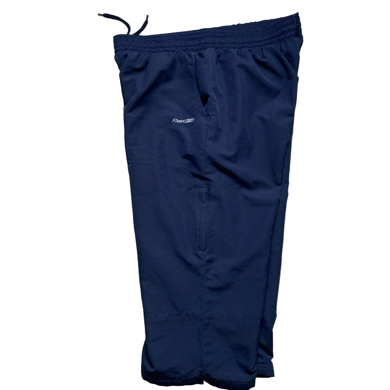Reebok Navy and White Shell Tracksuit Bottom Shorts