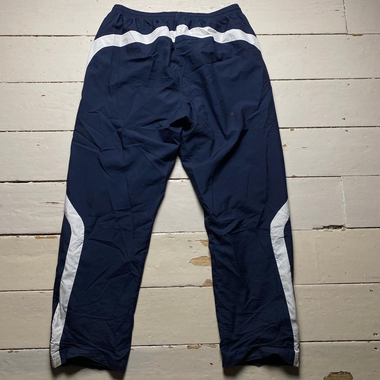 Umbro Vintage Navy and White Baggy Shell Track Pant Bottom