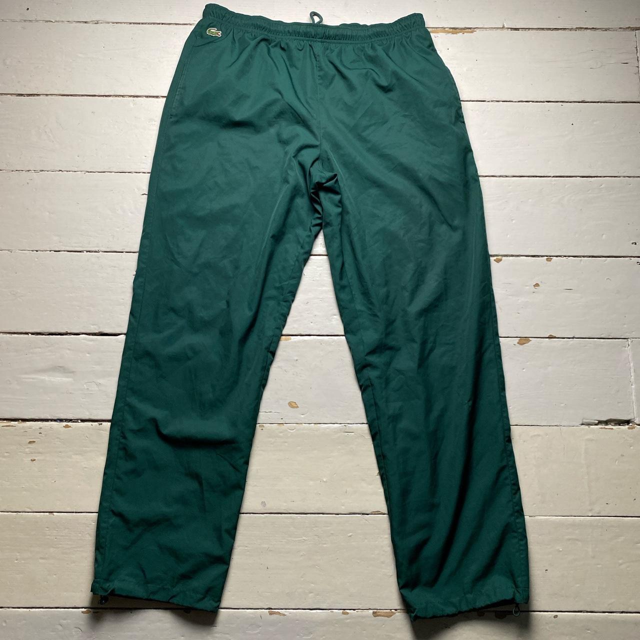 Lacoste Vintage Baggy Shell Trackpant Bottoms Green Croc