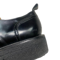 AMI Paris Leather Shiny Smart Black Brogue Shoes (UK 12)