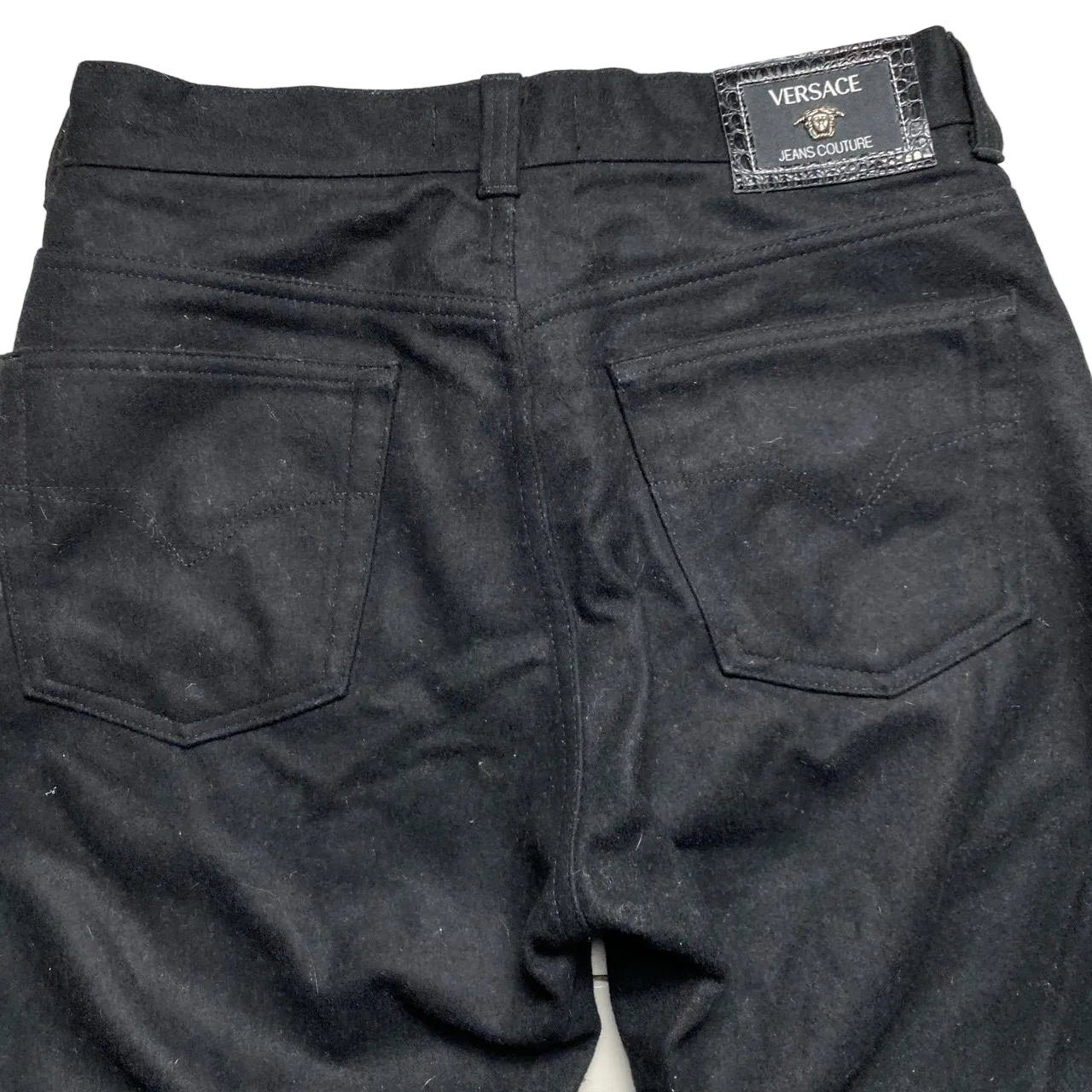 Versace Jeans Couture Black Felt Trouser Jeans (30W)