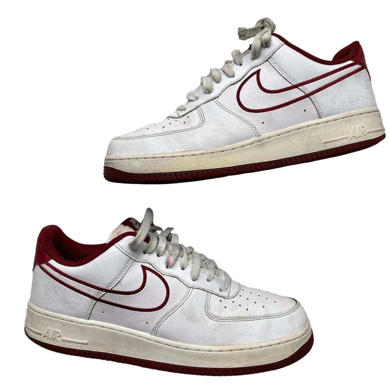 Nike Air Force 1 White and Burgundy (UK 11)