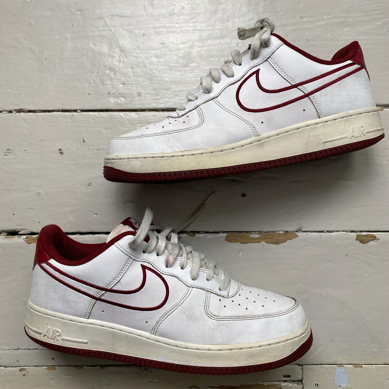 Nike Air Force 1 White and Burgundy