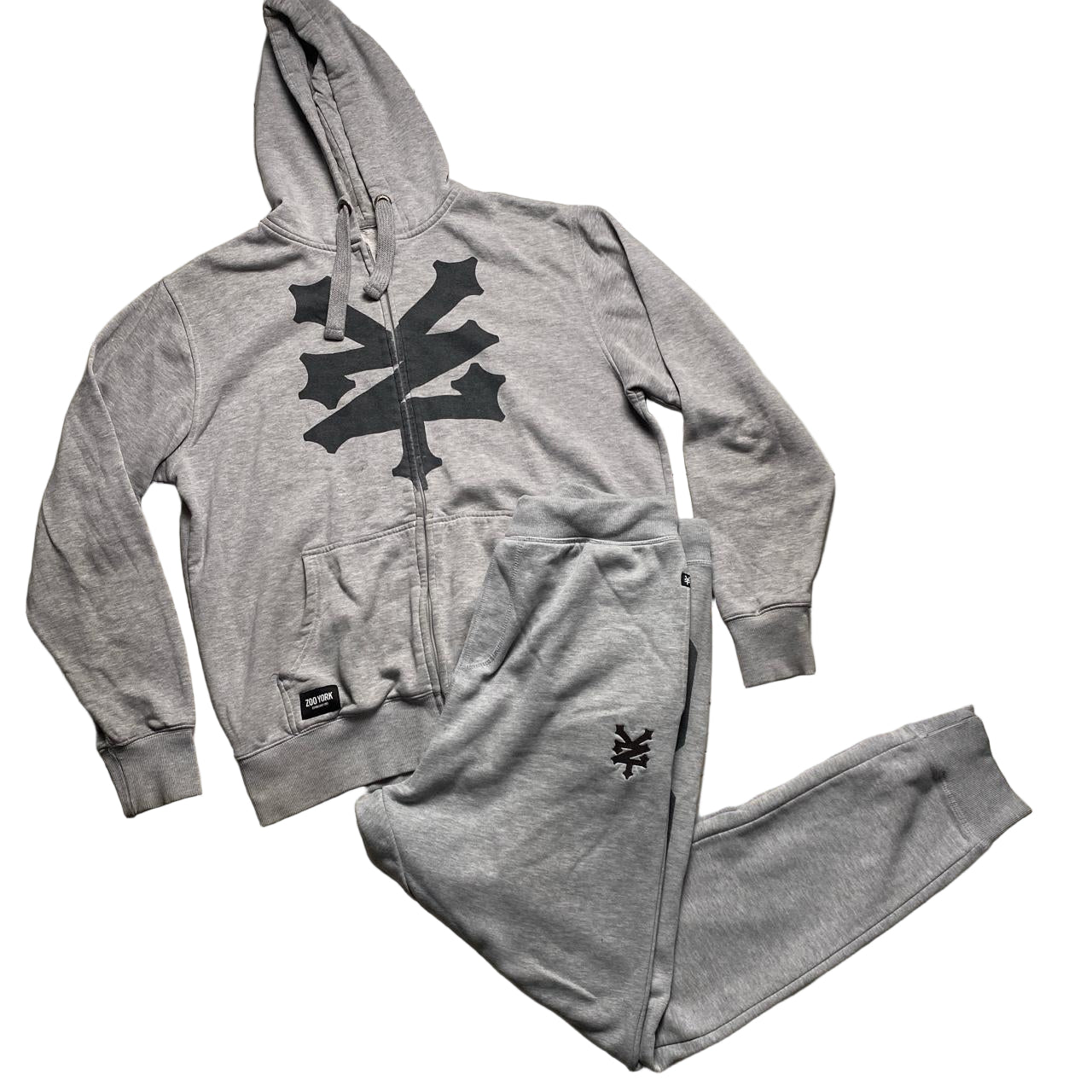 Zoo York Full Grey and Black Vintage Tracksuit (L)