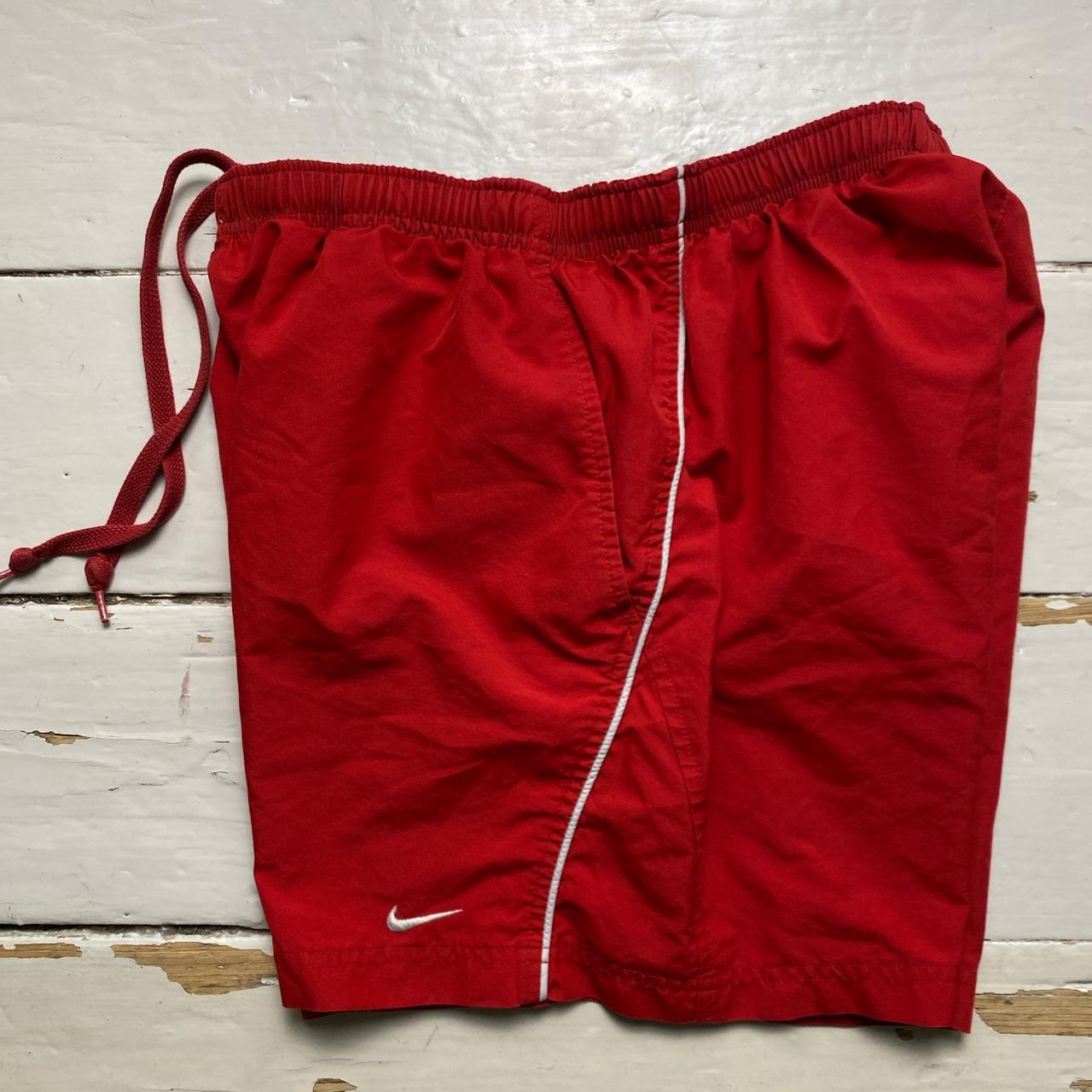 Nike Vintage Swoosh Red and White Shell Track Pant Shorts