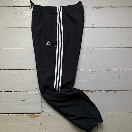 Adidas Black and White Shell Trackpant Baggy Bottoms