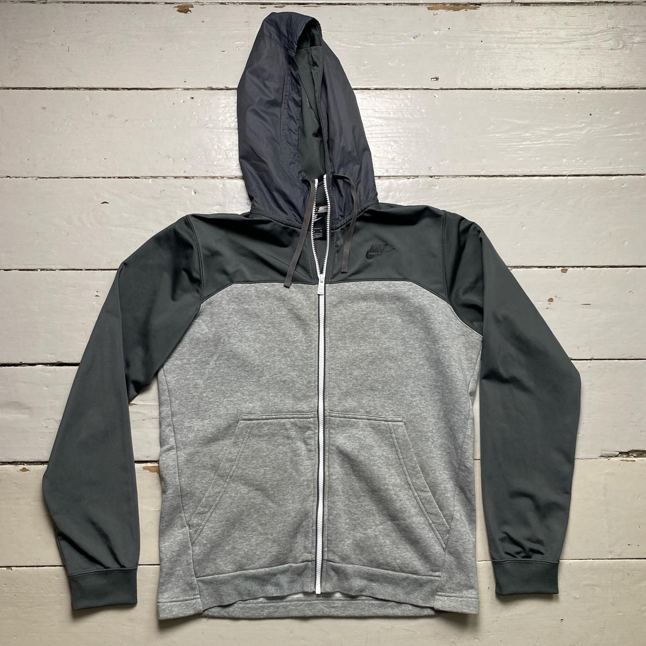 Nike Grey and Black Swoosh Hoodie