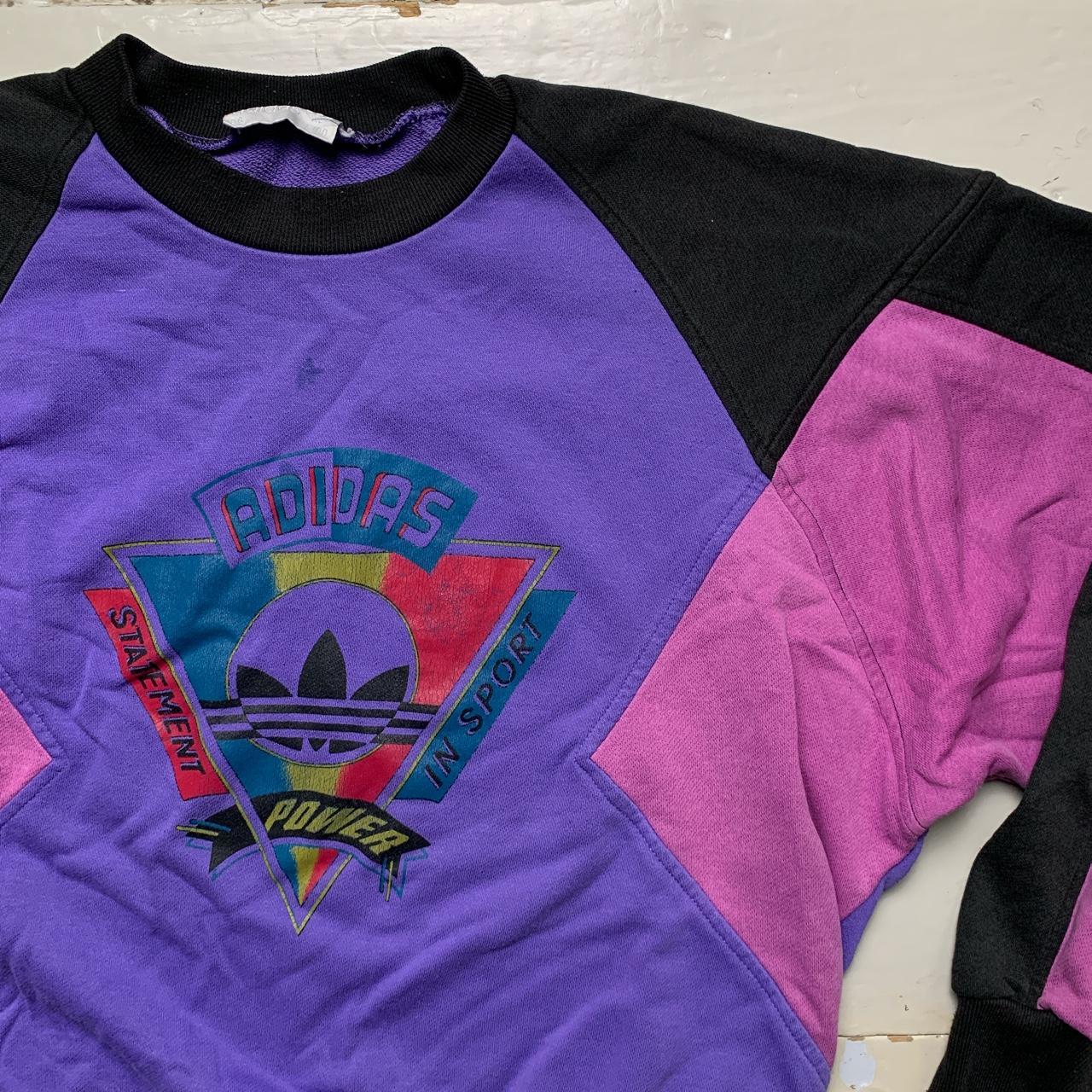 Adidas Vintage Purple Pink and Black 90’s Jumper