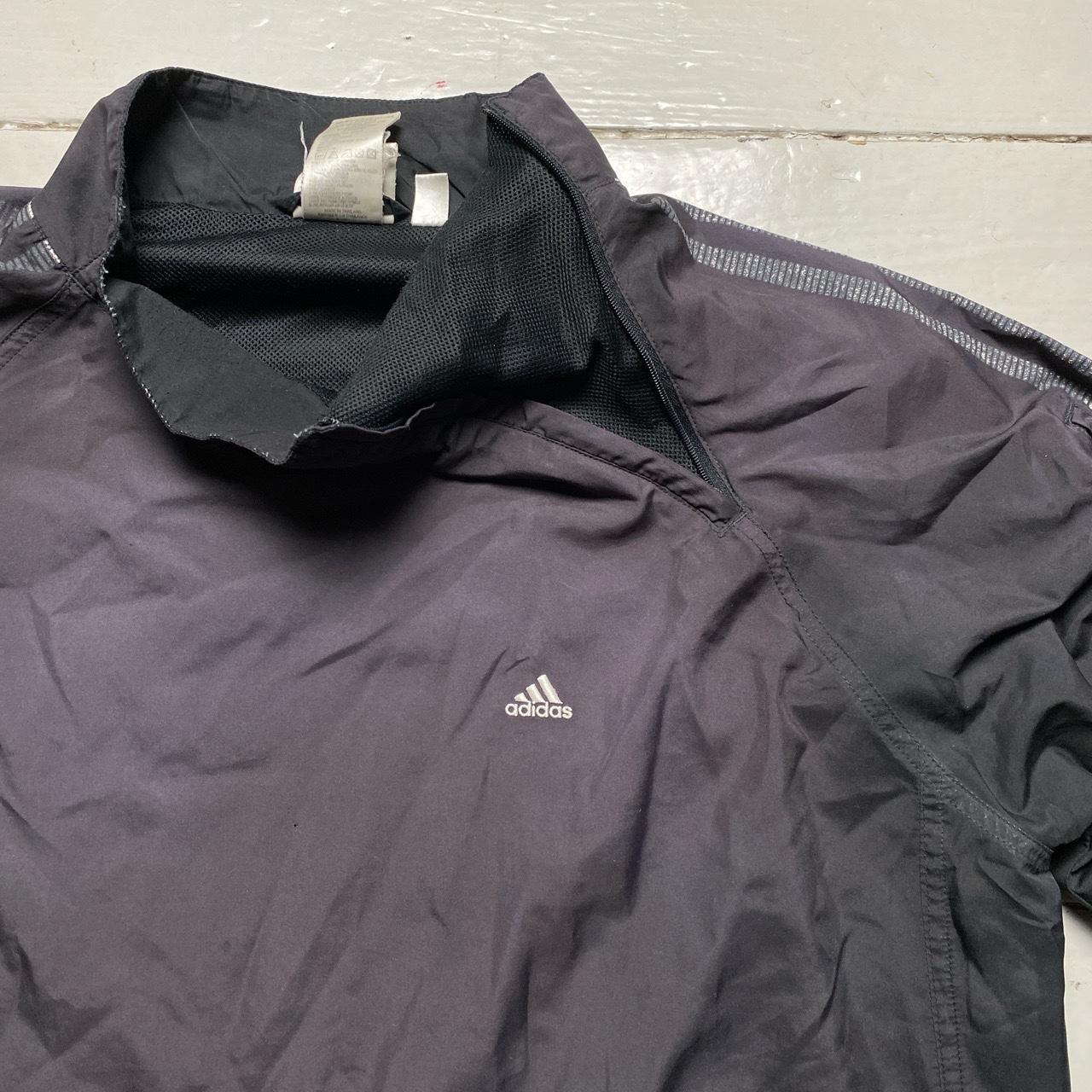 Adidas Vintage Baggy Shell Track Jacket Black and White
