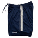 Adidas Navy and White 3 Stripe Shorts (L)