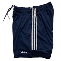 Adidas Navy and White 3 Stripe Shorts (L)