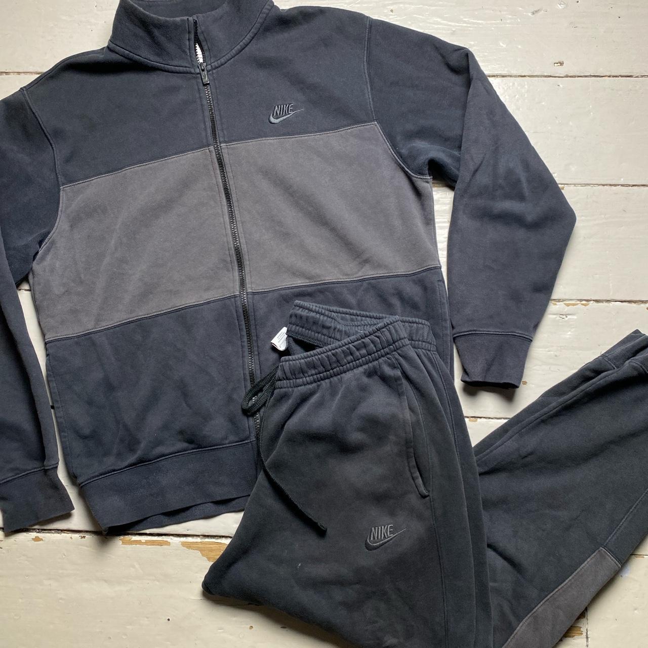 Nike Swoosh Black and Grey full Tracksuit