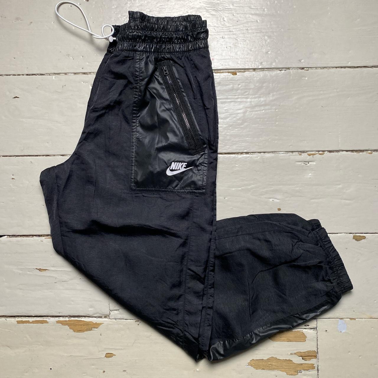 Nike Swoosh Black and White Baggy Cargo Type Track Pant Bottoms