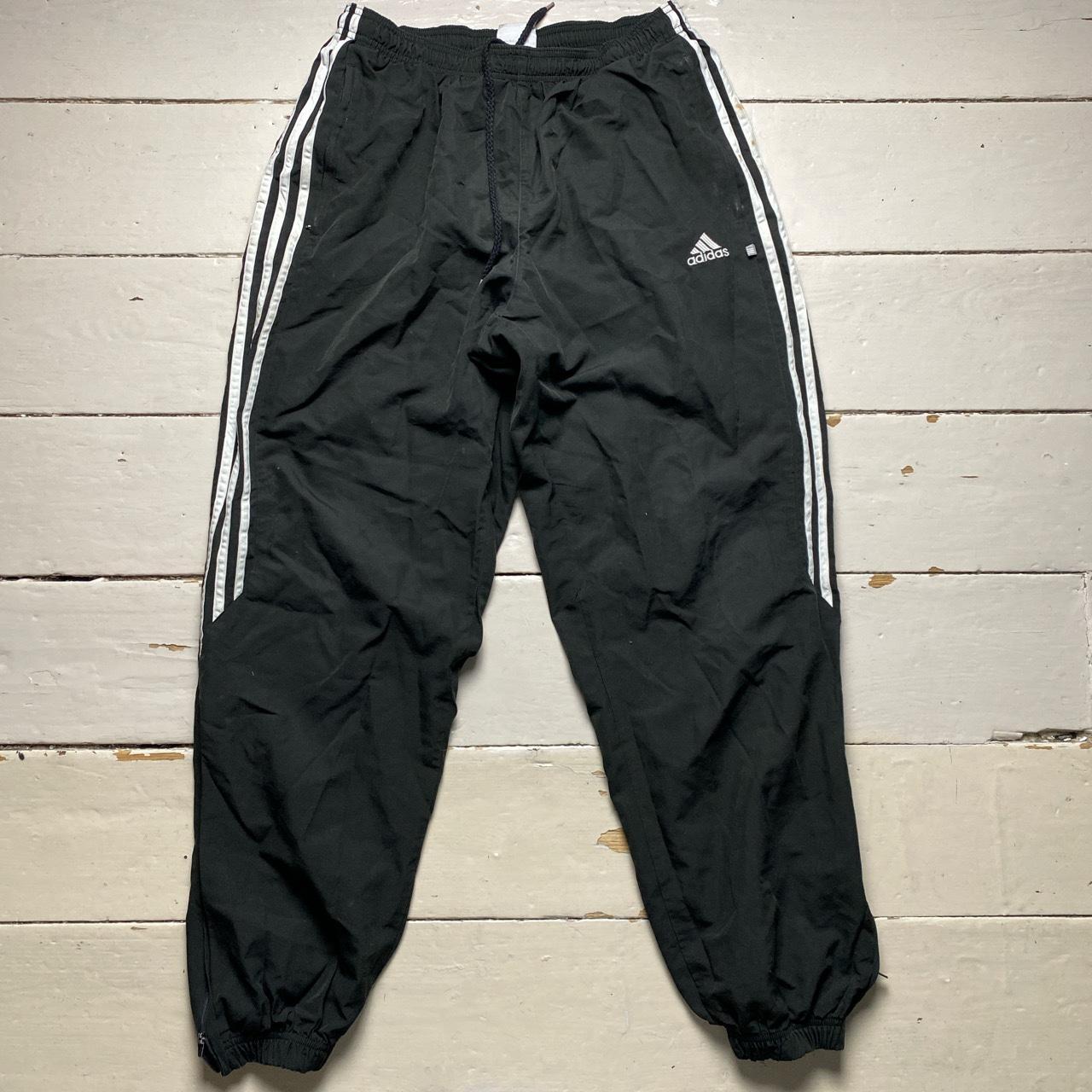 Adidas Black and White Shell Trackpant Bottoms