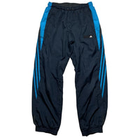 Adidas Vintage Black Navy and Blue Shell Trackpant Baggy Bottoms