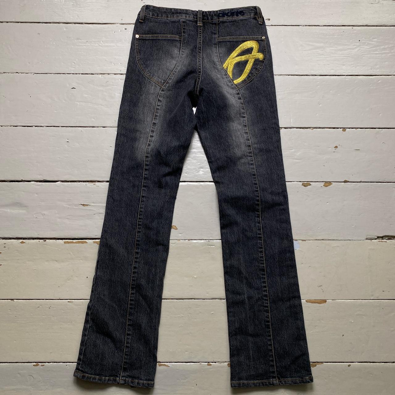 Akademiks Vintage Womens Flared Spellout Jeans