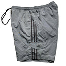 Adidas Grey 3 Stripe and Silver Shell Trackpant Shorts (XL)