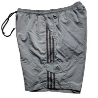 Adidas Grey 3 Stripe and Silver Shell Trackpant Shorts (XL)