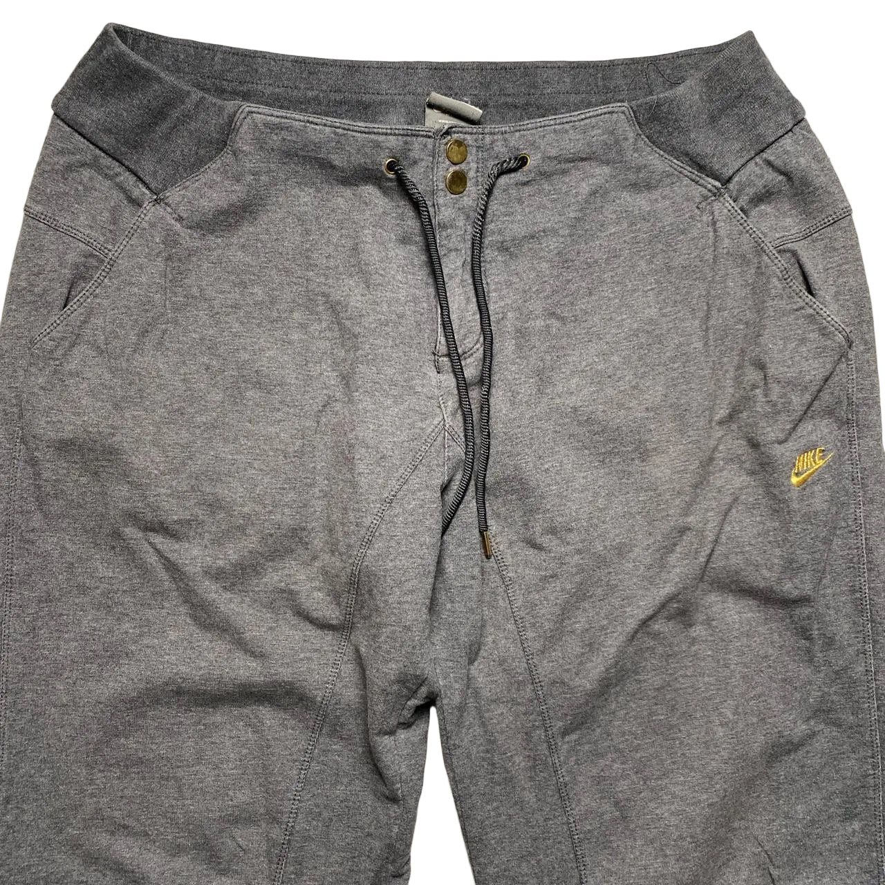 Nike Vintage Swoosh Grey and Yellow Baggy Joggers (XL)