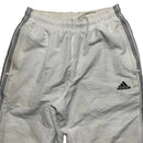 Adidas White and Navy Stripe Shell Track Pant Bottoms (S)