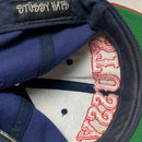 Stussy Vintage Green Brim Navy and Red Circus Snapback Cap