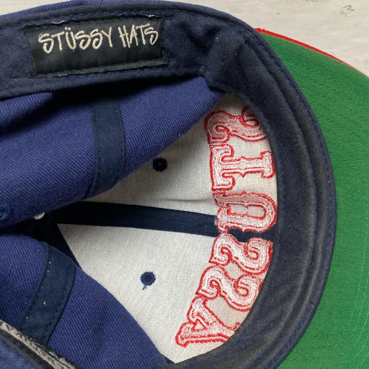 Stussy Vintage Green Brim Navy and Red Circus Snapback Cap