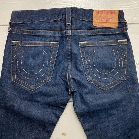 True Religion Rocco Navy and Gold Stitch Jeans
