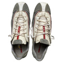 Prada Leather White Grey and Red Driving Loafer Shoes (UK 10.5)
