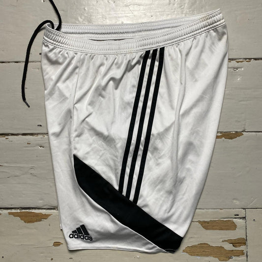 Adidas White and Black Football Shorts