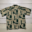 Vintage Ivy Crew Silk Green and Gold Shirt