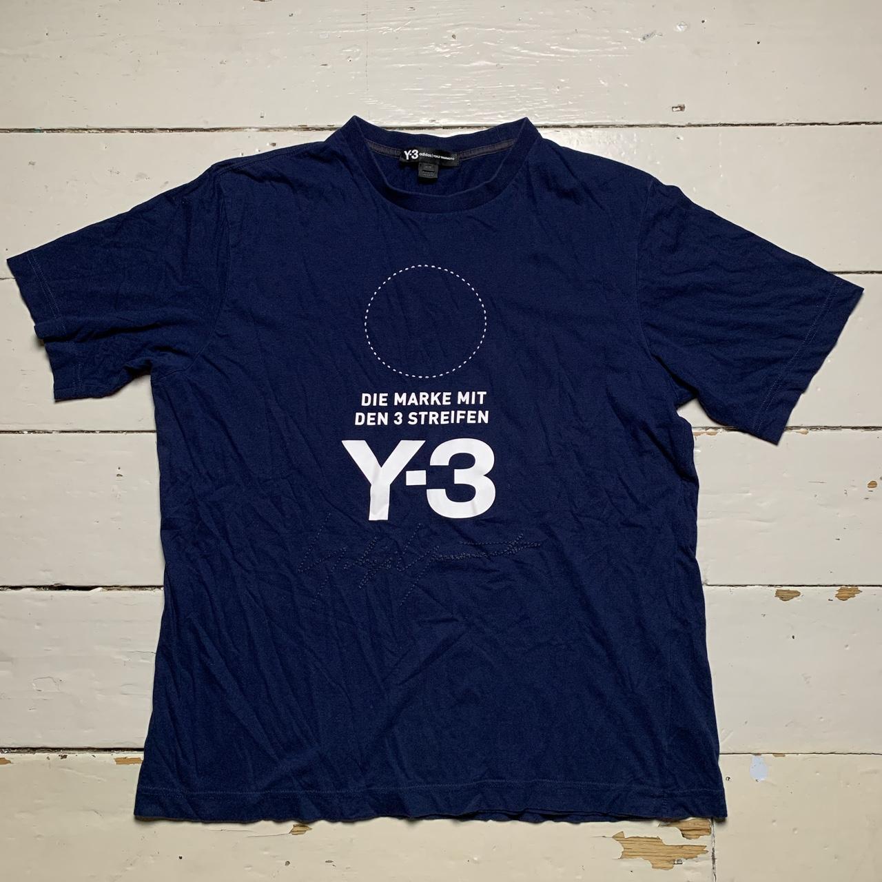 Y-3 Yohji Yamamoto T Shirt Navy and White