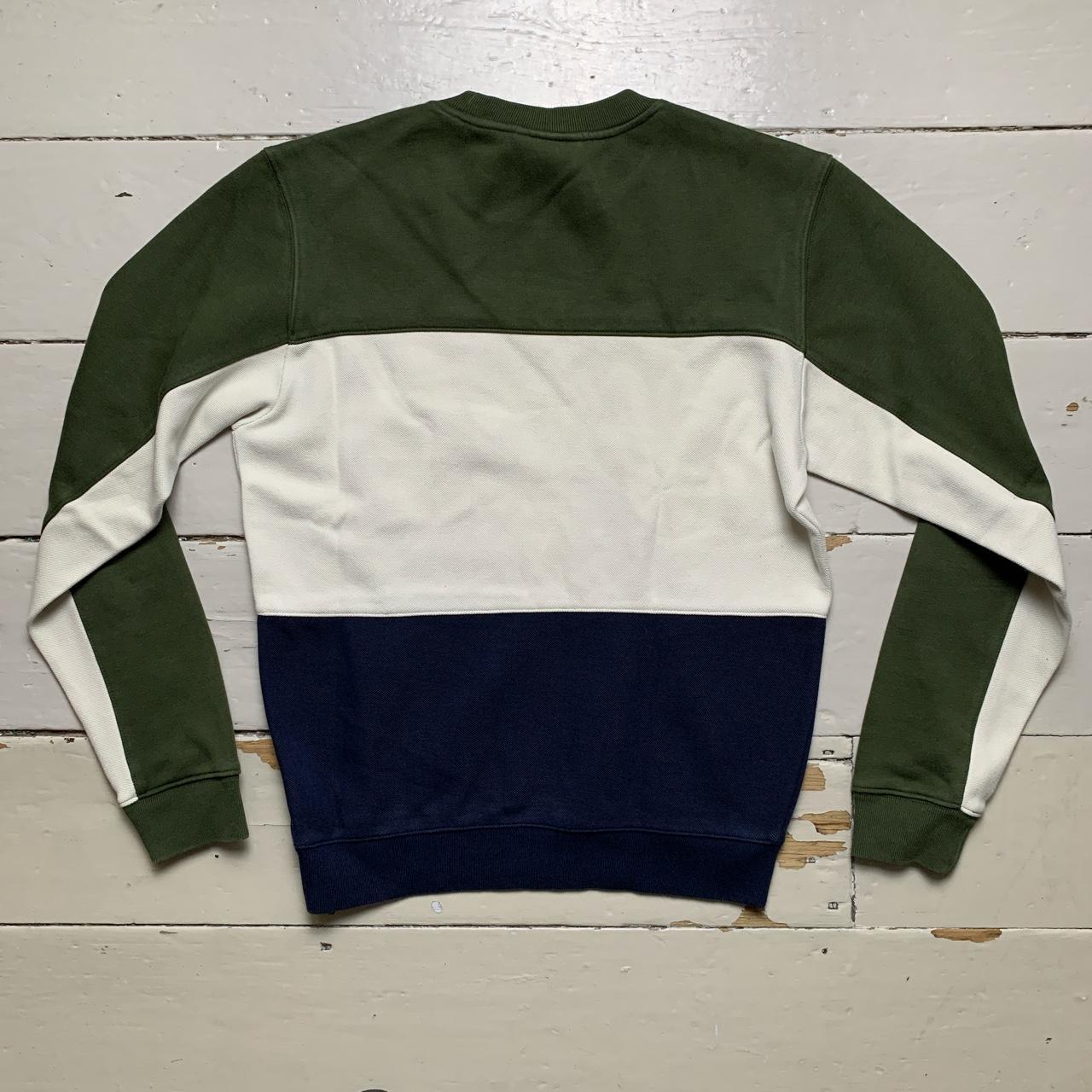 Lacoste Olive Green White and Navy Jumper