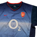 Arsenal Vintage O2 2002/04 Away Nike Blue and White Football Shirt (XL)